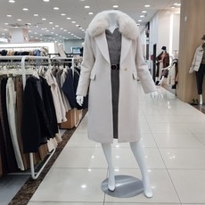 더아이잗 탈착 폭스퍼 슬림라인 울코트(IJBA0CT32-600)