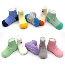 C14 코코파파 자수 패턴 유아동 키즈 양말 5족세트