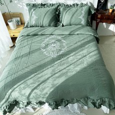 빈센트 퓨어린넨 자수 차렵이불K