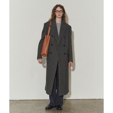 던스트 UNISEX TAILORED DOUBLE-BREASTED WOOL COAT CHARCOAL HERRINGBONE_UDCO3D125CG