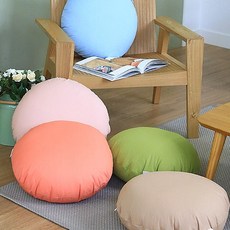 [바보사랑]파스텔 옥스포드면 원형쿠션50cm (솜포함가), 베이지