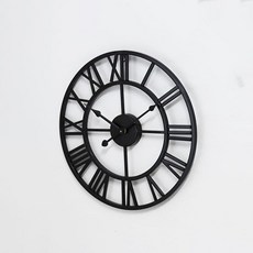 레벤데코 빈티지 엔틱 무소음 벽시계 40cm, 블랙(블랙바늘)