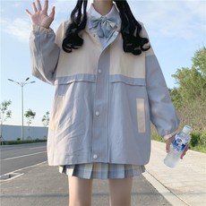 봄가을 학원 무드 박시코트 여성 학생 슬림핏 카고 야구복 INS트렌드