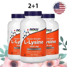 나우푸드 더블스트렝스 리신 라이신 1000mg 250정 x 3병, 3개