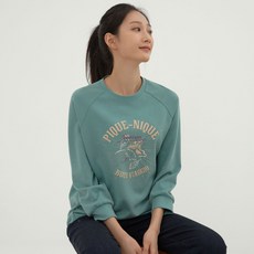 [지센여성] 여성 프린트 긴팔 티셔츠 민트 ZISHEN LCTSM922