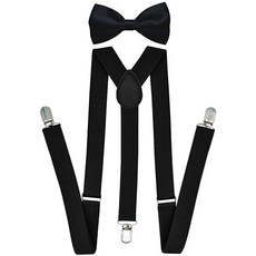 셔츠 중괄호 청바지 멜빵 바지 bowtie 세트 남자 남자 여자 여자 성인 조정 가능한 탄성 보우 타이 bowtie 세트