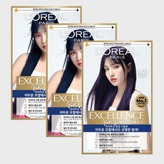 로레알파리 3개세트 엑셀랑스 파리지앵 시크 염색약, 7.25호 핑크브라운, 3개