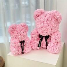 (고급케이스증정)곰돌이 꽃다발 장미곰돌이 플라워베어 여자친구 부모님선물 결혼기념 생일선물, M, 화이트하트