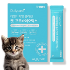  고양이 피부 유산균 영양제 간식 츄르 노령묘 애묘유산균 피부 장 변비 설사 면역 밸런스 케어 데일리케얼 콜라겐 캣 프로바이오틱스 유산균 펫생각 고양이 털 영양제, 면역력 강화 소화기능 개선 피부/털개선, 1개 
