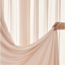 코튼리 핀까지 세탁하는 워셔블 컬러 쉬폰 커튼 2p