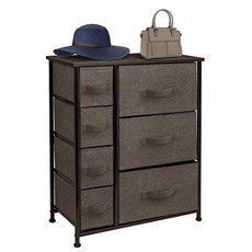 Drawer and Wardrobe - Bedroom Corridor Closet Office Organization - Steel Frame Wood To (Brown), Brown
