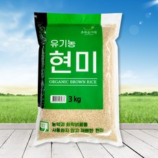 초록숟가락 2023년 유기농 현미, 유기농 현미 3kg, 1포