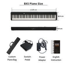 건반 그랜드 리얼 피아노 디지털 피아노 키보드 미디 컨트롤러 전문 악기, 무게 키 블랙
