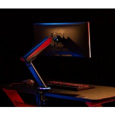 PRO-RGB001 프로 RGB 게이밍 싱글 모니터암 가스 스프링 거치대 받침대 [EX15, 해당없음, 해당없음