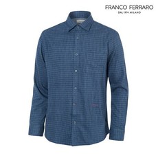 franco ferraro 남성 체크 셔츠 다크블루 A0Y840546