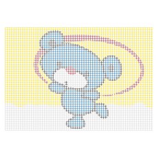 미리사몰 칼라 스킬 도안 캐릭터 스킬판 스킬자수 래치훅 diy 공예 방석 만들기 재료, 스킬자수판(가로형):곰돌이