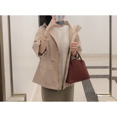 막스 후드 베이지 트렌치 숏 자켓 점퍼