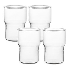 라앙 스태커블 투명 내열유리컵 380ml, 4개