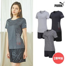 [쇼핑엔티] [PUMA] 푸마 흡한속건 베이직 반팔+반바지세트 여성 3컬러 택1 B B