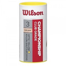 Wilson 배드민턴 공 챔피언십 셔틀콕 캔 3 개 78 개 곡물 노란색 플라스틱 / 천연 코르크 WRT6040YE78