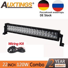 Auxtings ip67 방수 오프로드 120w 방수 ce rohs 20 인치 led 라이트 바 스트레이트 12v 배선 키트 드 ru 주식, 1개, 중국