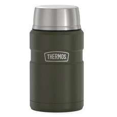 써모스 스텐 보온도시락 보온죽통 푸드자 710ml, 아미그린, 1개