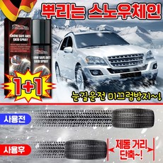 [마찰력100%증대] 독일기술 1/1+1/2+2 자동차 스노우 스프레이 체인 뿌리는 타이어 체인 눈길운전 빙판길 미끄럼방지 차량용 거울용품, 30ml, 2개