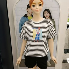 [소이주니어] 논현점 20년여름신상 ** 세일 빠른배송 얇은 시원한소재 인기짱  일러스트 스트라이프 티 1462 리뷰후기