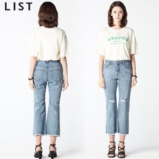 리스트 리스트(LIST) 포핀 데미지 세미 부츠컷 데님팬츠 (택가격:148000원)