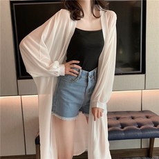 수영복 아우터 블라우스 비키니 커버업 선 스크린 원피스 커버업