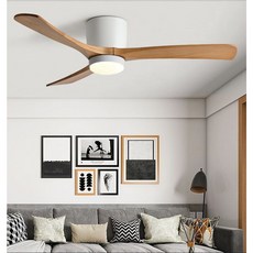 리모컨 D 천장 모던 실내 단단한 나무 지붕 장식 팬 가정용 천장 램프 환기, 13) B-With light - 48 inch - 1