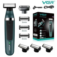 VGR 전기면도기 전기 면도기 수염 직업적인 방수 헤어 커팅 머신 양면 블레이드 남성용 V-393, 05=withoutbox, 1개