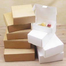 대형 선물 포장 상자 소형 크래프트 흰 종이 사탕 패키지 홈 파티 용품 5, white, 13x13x5cm, 1개