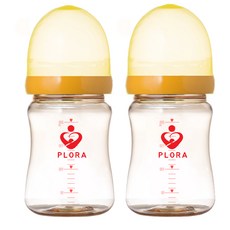 플로라(plora) 150ml(PP) 200ml(PPSU) 300ml (PPSU)프리미엄 젖병1+1 유두실감젖꼭지 젖병, 200ml옐로우2, 노꼭지