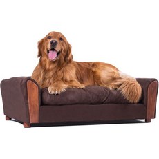 무츠 VIP 마이크로수데 오크 펫 카우치 차콜 중대, 40.0"L x 13.0"W x 23.0"Th_Brow, 1개