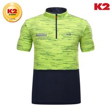 [K2] 남성 OSSAK (오싹) 배색 집업 반팔 티셔츠 GREEN KMM19281FW