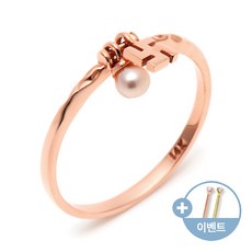 [비앤비골드]14K 심플 딸랑이 만자 퍼플진주 반지 SRS26376