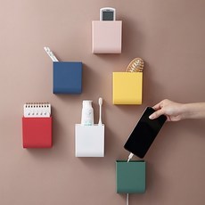 [1+1] 소품 파스텔 리모컨 심플 수납함, 그린, 2개