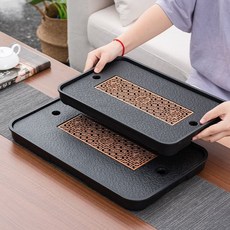 차트레이 다도 중형 쟁반 보이차차단 차판 퇴수기 사각차판 다기 가정용 사각, 1개