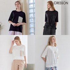 크레송CRESSON 23SS 우븐 패치 디테일 티셔츠 2종