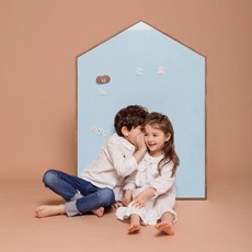 릴리후스_원톤L 블루(브라운몰딩) 유아 자석칠판 보드, 상세설명 참조