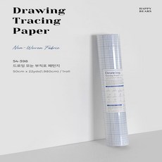 패션스타트 해피베어스 드로잉 모눈 부직포 패턴지 50cm, 1개, 화이트