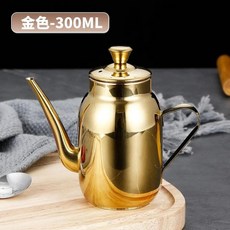 스테 오일 양념통 올리브 캔 간장 냄비 디펜서 누출 방지 주방 보관 조리 도구, 2. 300ml Golden, 1개