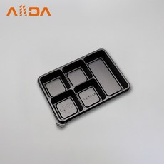 다용도 직사각 5칸 용기 100개 / 뚜껑불포함, 1개, 100개입