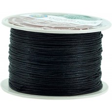 만다라 공예품 1mm 109 야드 보석 만들기 구슬 만들기 마크라메 왁스 처리 된면 코드 실 (블랙)