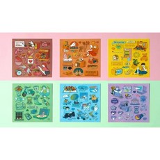 다꾸스티커 컬러 포인트 스티커 v2 6P 스티커세트 스티커팩 리무버스티커 씰스티커 리무버블스티커 스티커세트 스티커팩제품, 06 데일리레드