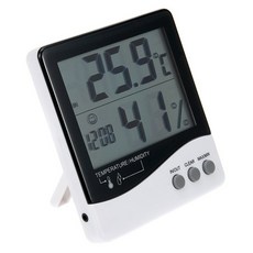 경인산업 디지털 온습도계 TH01C/TH-01C 실내외측정 온도계 습도계 시간표시 식물 유치원, 1개
