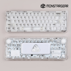 몬스타기어 아쿠아67 유무선키보드 텐키리스 투명 적축 블루투스지원 무선2.4G 게이밍용 커스텀가능 클리어 멀티페어링 리니어스위치 기계식키보드