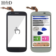 Wiko cink peax cink peax 2 터치 스크린 디지타이저 패널 터치 스크린 전면 유리 렌즈 센서 접착제 용 모바일 터치 스크린, 1개, Black With Tools^+10