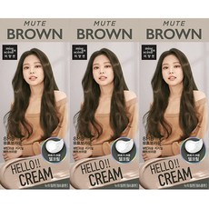 미쟝센 [헬로크림X블랙핑크] 헬로크림 8MB 뮤트브라운 (뉴트럴톤) 젤크림제형 헤어컬러, 3개, 매트브라운